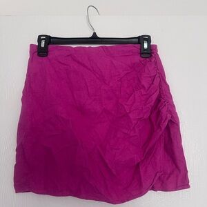 Zara Pink Ruched Pencil Mini Skirt